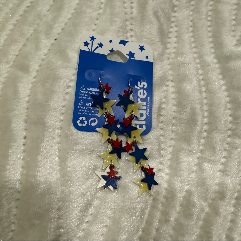 10 for $10 Claire's Star Dangle Earrings - Red, Blue, and Yellow